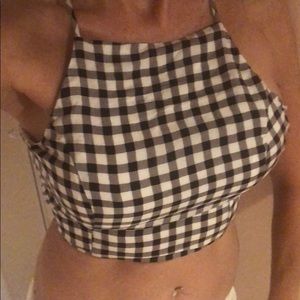 Fully lined made in Los Angeles checkered crop top